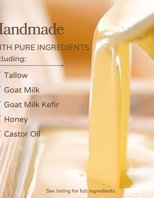 Load image into Gallery viewer, Pure Tallow + Honey Fragrance Free Handmade Tallow and Goat Milk Soap Bar
