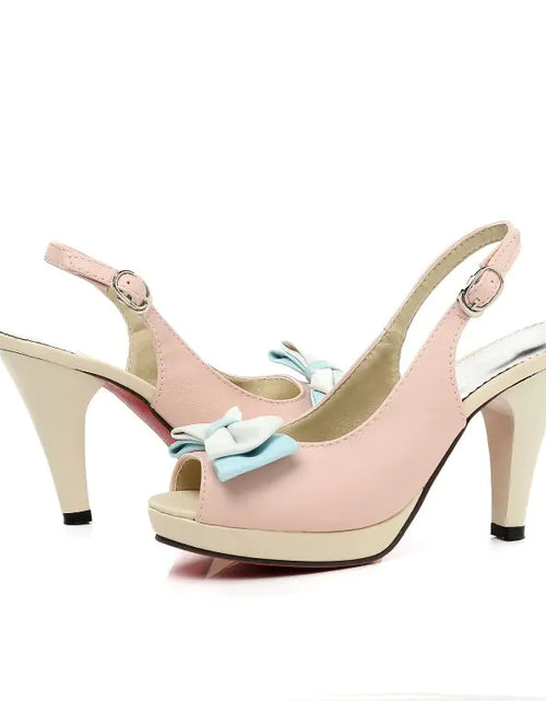 Load image into Gallery viewer, New Princess Peep-Toe Bow High Heels Sandals
