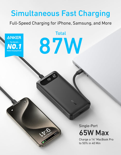 Load image into Gallery viewer, Anker Power Bank (20K, 87W, Built-In USB-C Cable)
