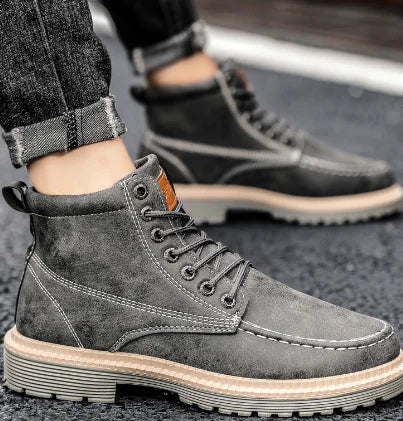 Load image into Gallery viewer, Men's Retro Fashion Casual Leather Tooling Boots

