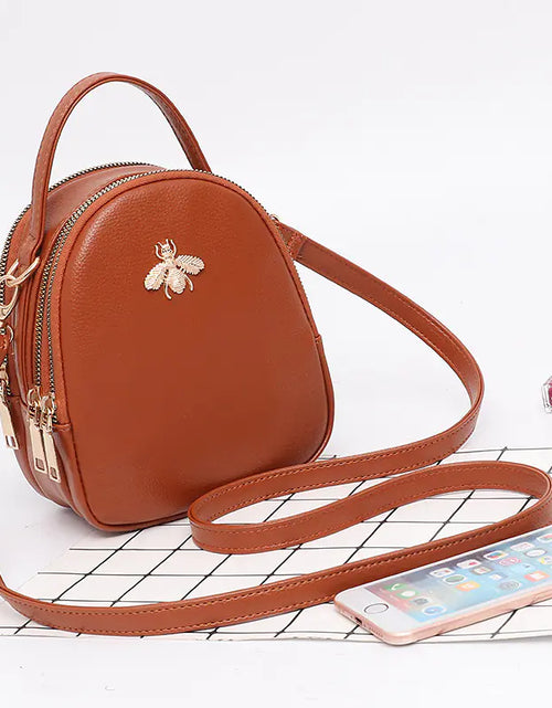Load image into Gallery viewer, Mini Bee Shoulder Bag - Vintage PU Leather Crossbody
