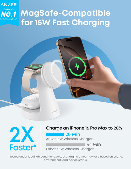 Load image into Gallery viewer, Anker MagGo Wireless Charging Station (3-in-1, Dock Stand)
