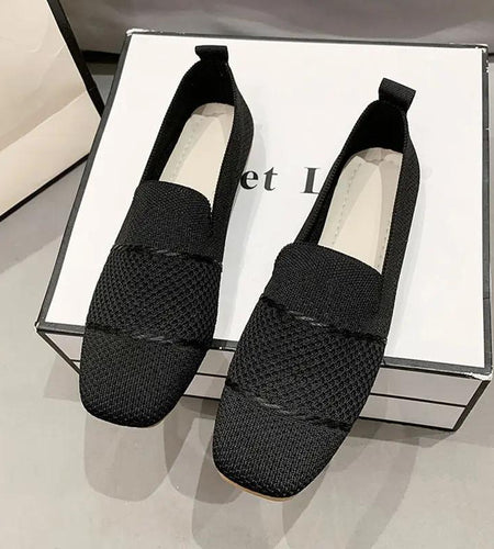 Women's Breathable Flyknit Casual Flat Shoes