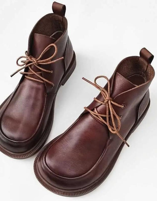 Load image into Gallery viewer, Women’s Pure Leather Chunky Big-Toe Ankle Boots
