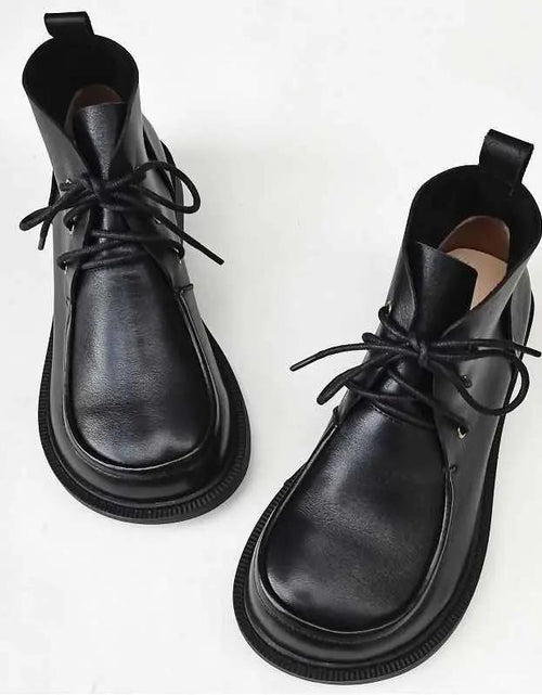 Load image into Gallery viewer, Women’s Pure Leather Chunky Big-Toe Ankle Boots
