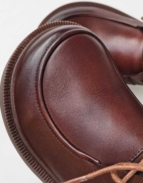 Load image into Gallery viewer, Women’s Pure Leather Chunky Big-Toe Ankle Boots
