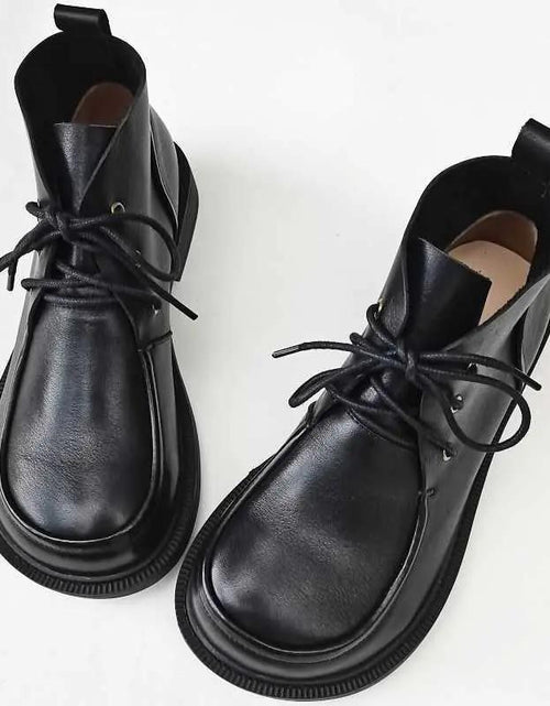Load image into Gallery viewer, Women’s Pure Leather Chunky Big-Toe Ankle Boots
