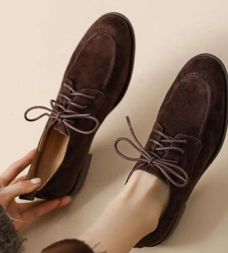 Women’s Retro Deep-Mouth Lace-Up Loafers