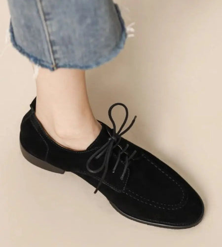 Women’s Retro Deep-Mouth Lace-Up Loafers