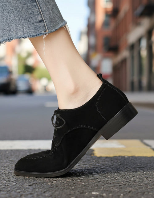 Load image into Gallery viewer, Women’s Retro Deep-Mouth Lace-Up Loafers

