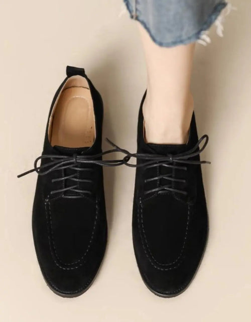 Load image into Gallery viewer, Women’s Retro Deep-Mouth Lace-Up Loafers
