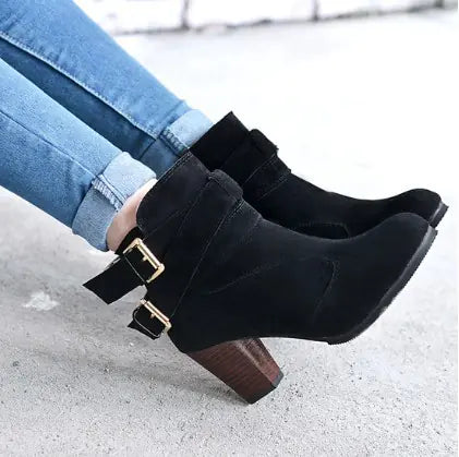 Load image into Gallery viewer, Martin Boots for Women - Mid Chunky Heel &amp; Ankle Heels
