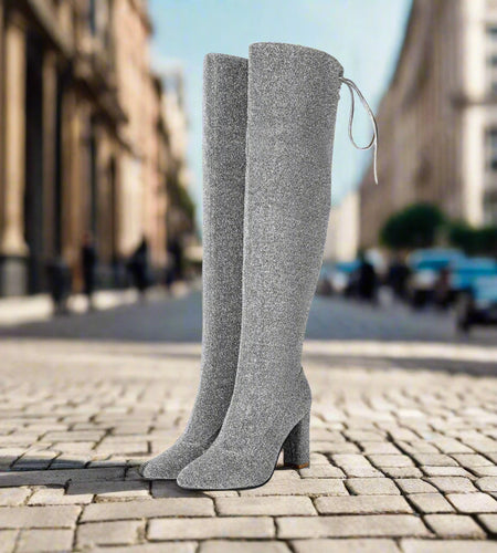 Plus-Size Over The Knee Long Boots for Women – Chunky Heel Nightclub Platform