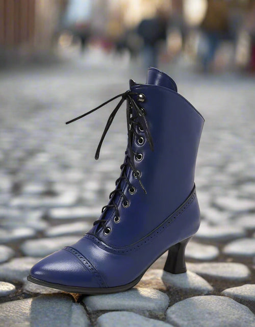 Load image into Gallery viewer, Women’s High Heel Martin Boots – British Style Motorcycle Fashion
