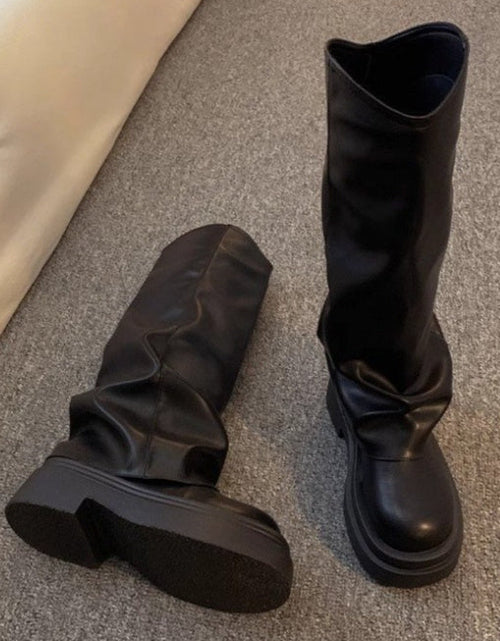 Load image into Gallery viewer, Women’s Platform Dress Boots – British Style Autumn/Winter

