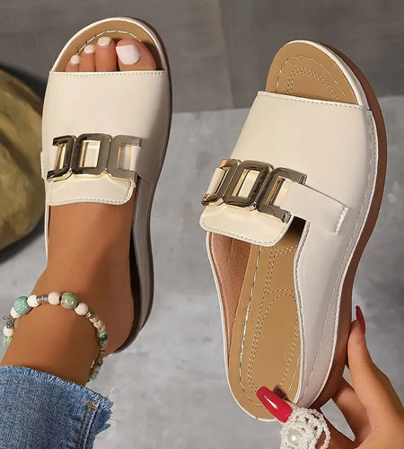 Chain Wedge Platform Peep-Toe Sandals – 5 Colors EU 36–45