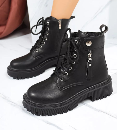 Round Toe Block Heels Boots with Mid-Heel Comfort