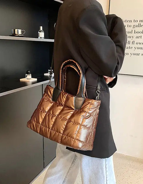 Load image into Gallery viewer, Fashionable Plaid Stitching Shoulder Bag
