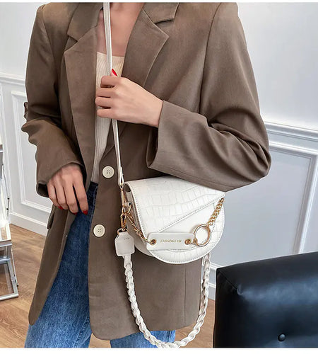 Soft Leather Saddle Messenger Bag - Versatile Shoulder Bag