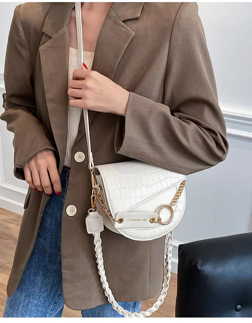 Load image into Gallery viewer, Soft Leather Saddle Messenger Bag - Versatile Shoulder Bag
