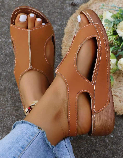 Load image into Gallery viewer, Women’s Summer Wedges – Elastic-Band Fish-Mouth Casual Sandals
