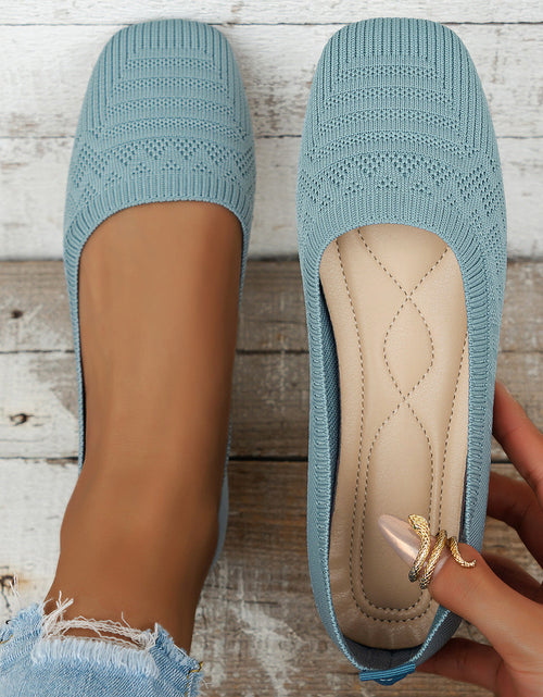 Load image into Gallery viewer, Women’s Knitted Plus Size Flying Woven Breathable One-Pedal Shoes
