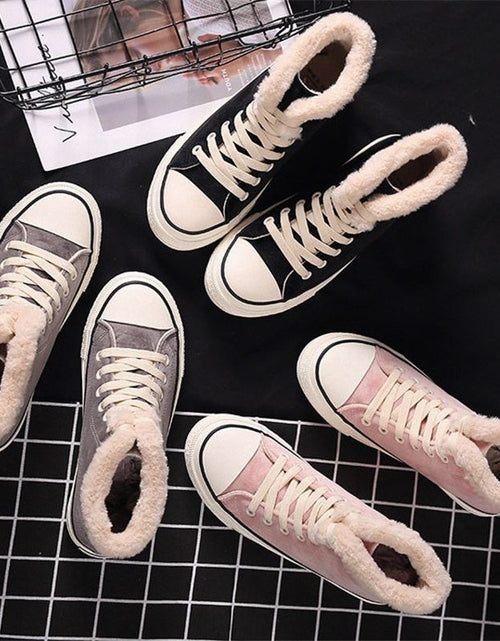 Load image into Gallery viewer, Plush Cotton-Padded Canvas Shoes Women
