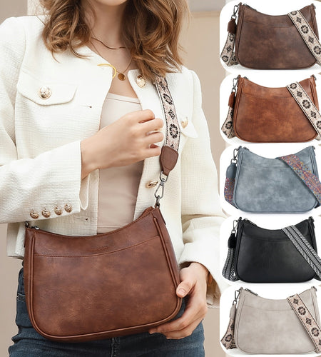 Vintage Crossbody Bag Chic Shoulder Purse Adjustable Strap
