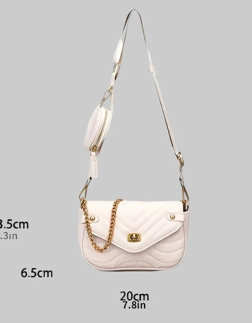 Load image into Gallery viewer, Quilted Crossbody Bag with Coin Purse and Chain
