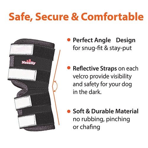 Load image into Gallery viewer, NeoAlly Dog Rear Leg Hock Brace with Safety Reflective Straps for Large Dogs [Long Version]
