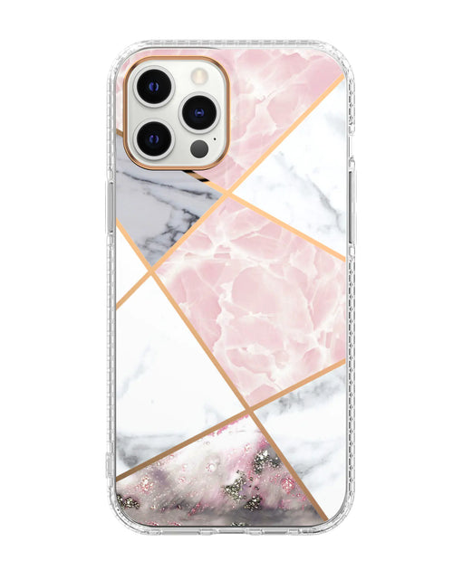 Load image into Gallery viewer, Mosaic Marble Pattern Floral Transparent Phone Case
