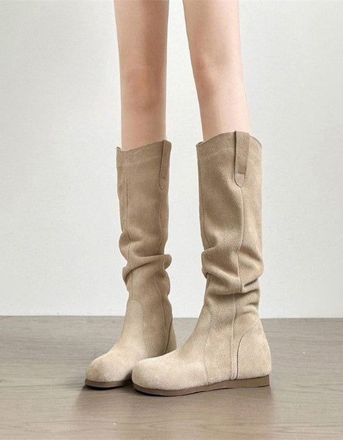 Load image into Gallery viewer, 🖤 Creeper Knight Flat Heel Cowboy Boots for Women
