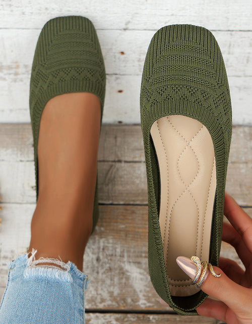Load image into Gallery viewer, Women’s Knitted Plus Size Flying Woven Breathable One-Pedal Shoes

