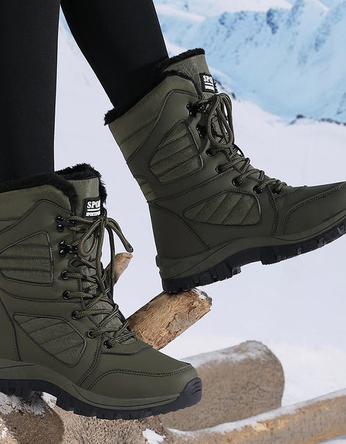 Load image into Gallery viewer, Women’s Long Wool &amp; Velvet Snow Boots | Thickened Warm Winter Footwear

