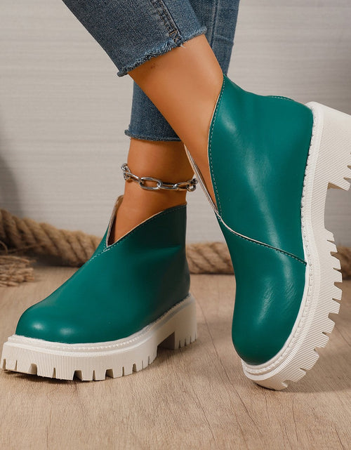 Load image into Gallery viewer, Women’s Plus-Size Chunky-Heeled Ankle Boots
