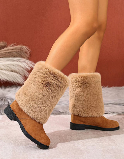 Load image into Gallery viewer, Women’s Chunky Heel Snow Boots – Warm Winter Anti-Slip Ankle Boots
