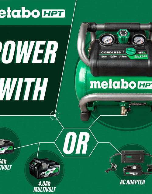 Load image into Gallery viewer, Metabo HPT EC36DAQ4M 36V MultiVolt 2 Gallon Cordless Compressor
