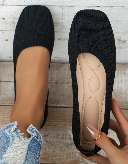 Load image into Gallery viewer, Women’s Knitted Plus Size Flying Woven Breathable One-Pedal Shoes
