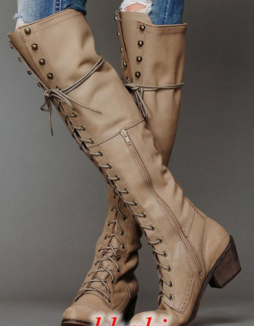 Load image into Gallery viewer, Women’s Over-the-Knee Boots – Round Toe Stylish Tall Winter Boots
