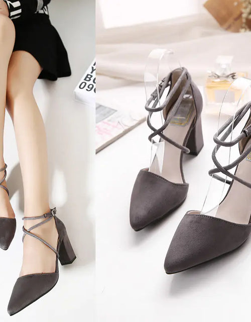 Load image into Gallery viewer, Suede High Heels, Sandals, and Chunky Heeled Shoes
