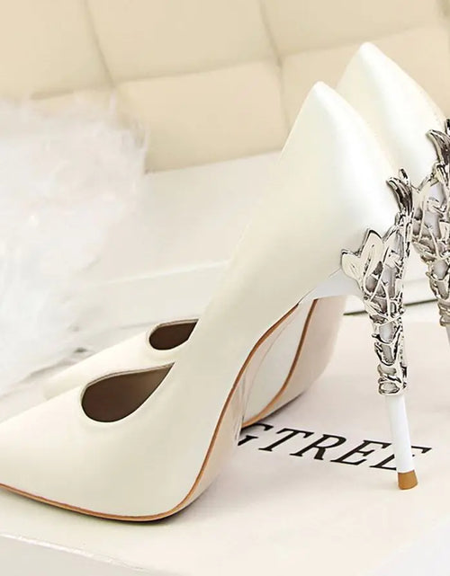 Load image into Gallery viewer, White Satin High Heels for Women - Stylish Pointed Shoes
