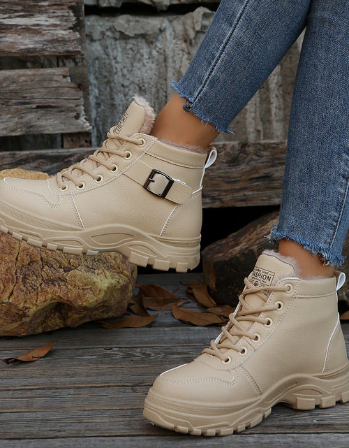Load image into Gallery viewer, Women’s Mid-Calf Fleece-Lined Winter Boots

