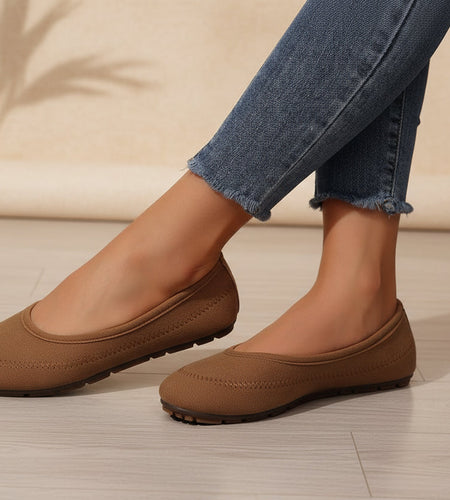 Women’s Low-Cut Round Toe Loafers – Slip-On Flat Casual Shoes