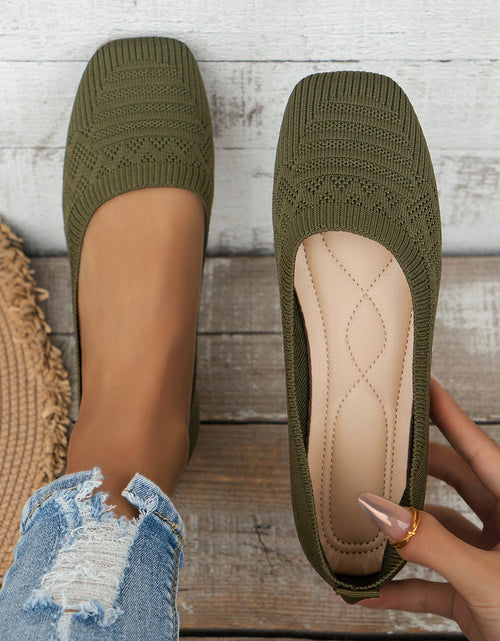 Load image into Gallery viewer, Women’s Knitted Plus Size Flying Woven Breathable One-Pedal Shoes
