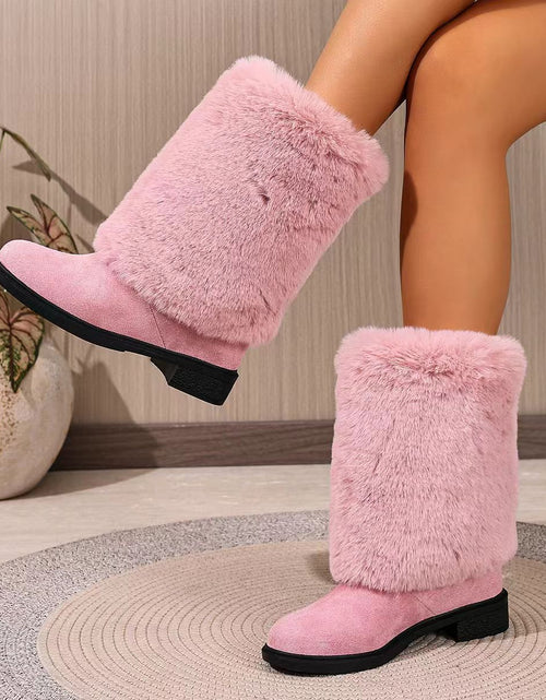 Load image into Gallery viewer, Women’s Chunky Heel Snow Boots – Warm Winter Anti-Slip Ankle Boots
