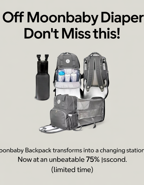 Load image into Gallery viewer, MoonBaby Backpack Diaper Bag Foldable Changing station Portable Crib Bassinet
