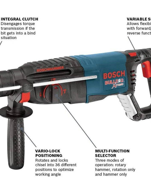 Load image into Gallery viewer, BOSCH 11255VSR Bulldog Xtreme - 8 Amp 1 Inch Corded Variable Speed Sds-Plus Concrete/Masonry Rotary Hammer Power Drill with Carrying Case, Blue
