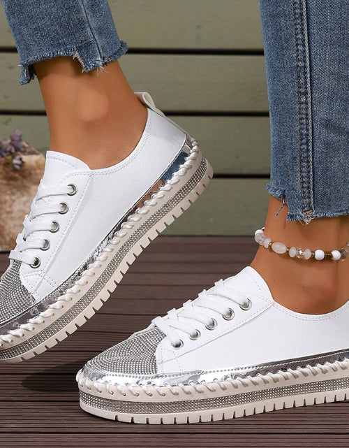 Load image into Gallery viewer, Women’s Plus Size White Sneakers – Chunky Sole Casual Everyday Shoes

