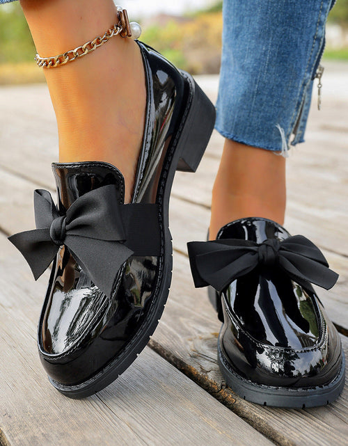 Load image into Gallery viewer, Women’s Plus Size Bow Knot Slip-On Loafers
