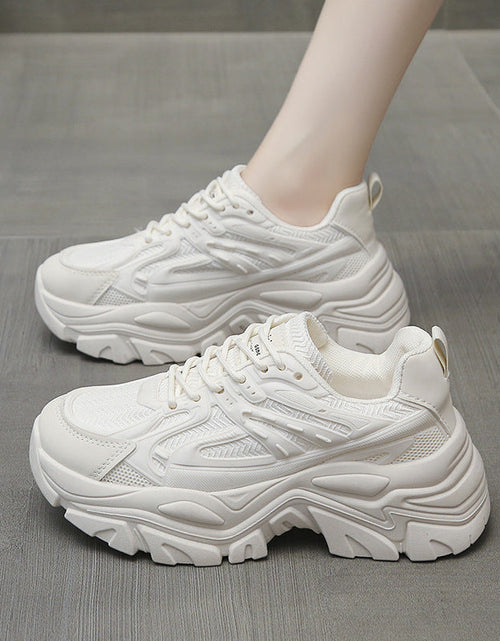 Load image into Gallery viewer, Thick-Bottom Breathable White Shoes for Women — Stylish &amp; Cushioned
